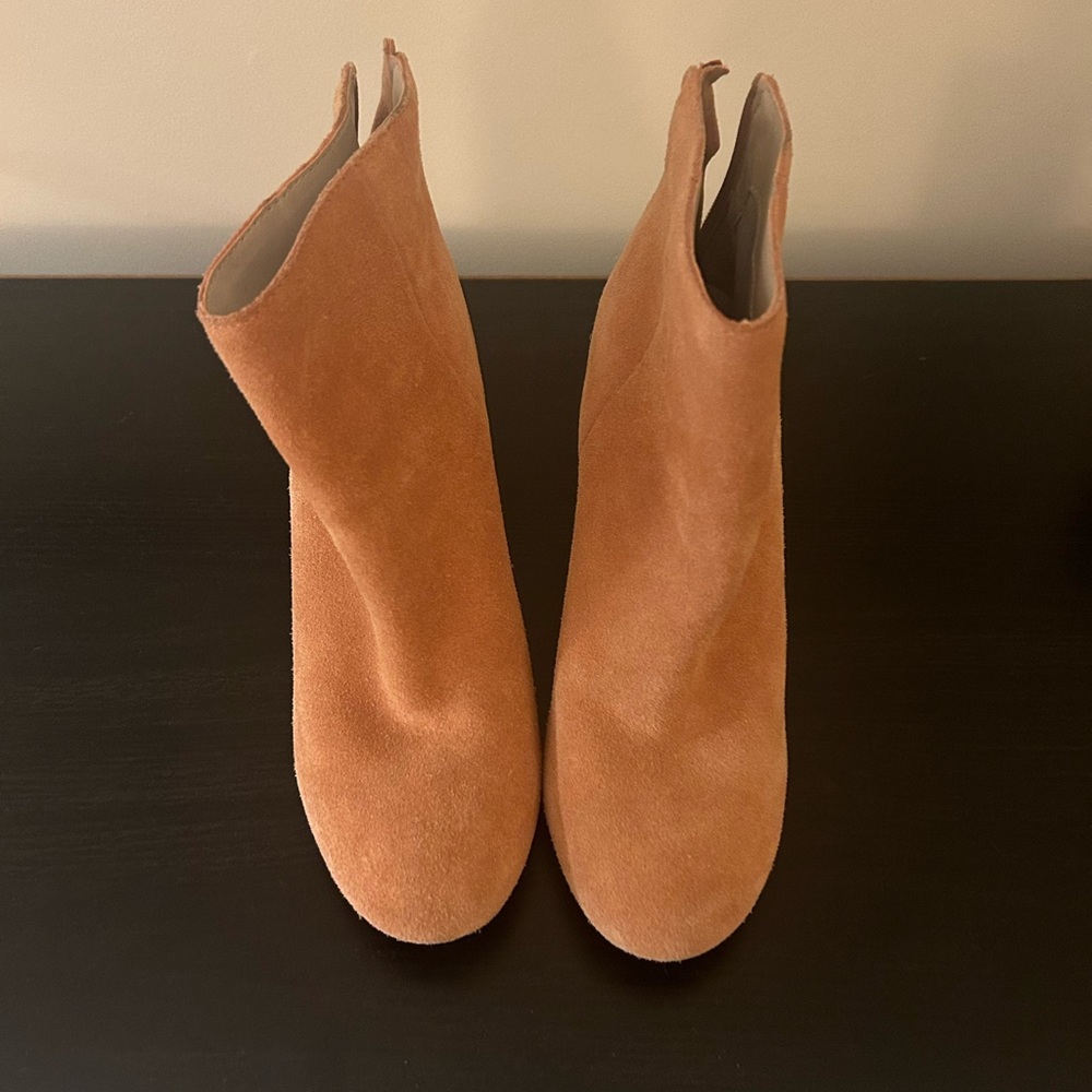 Pink suede boots, size 7 - lightly worn.